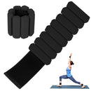 Grey Adjustable Silicone Wrist & Ankle Weights - 2lb Pair (900g) | Comfortable Fitness Resistance Bands for Workout, Running, Training