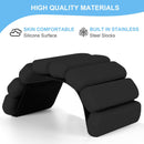 Grey Adjustable Silicone Wrist & Ankle Weights - 2lb Pair (900g) | Comfortable Fitness Resistance Bands for Workout, Running, Training