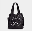 Black Foldable Waterproof Shopping Tote Bag Set - Large Capacity Lightweight Reusable Grocery Bag with Matching Pouch