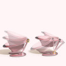 Purple Foldable Elevated Pet Bowl Set - Tilted Ergonomic Cat Feeder with Aluminum Stand & Silicone Bowl