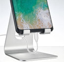 2 Pcs Silver Foldable Aluminum Alloy Phone & Tablet Stand - Adjustable Portable Desktop Holder