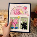 Cover 2 Colorful Cartoon cat pattern 6-Inch 100-Photo Cartoon Cat Album - Large Capacity Family Photo Storage Book with Suede and Crystal Cover