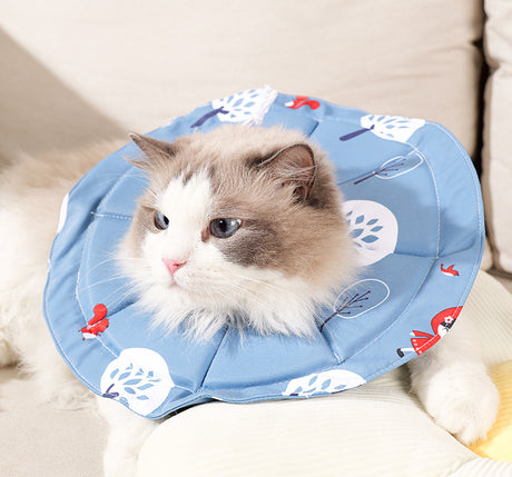 2 Pcs Size S Blue Comfortable Pet Recovery Collar | Waterproof Anti-Lick Collar for Cats & Dogs