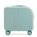 Light Blue Compact 18-Inch Carry-On Suitcase | Lightweight ABS Hardside Spinner Luggage