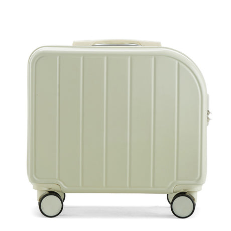Beige Compact 18-Inch Carry-On Suitcase | Lightweight ABS Hardside Spinner Luggage