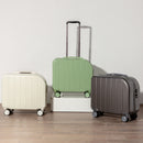 Beige Compact 18-Inch Carry-On Suitcase | Lightweight ABS Hardside Spinner Luggage