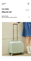 Green Compact 18-Inch Carry-On Suitcase | Lightweight ABS Hardside Spinner Luggage
