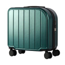 Dark Green Compact 18-Inch Carry-On Suitcase | Lightweight ABS Hardside Spinner Luggage