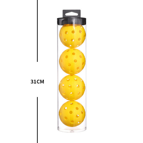 2 Tubes Yellow Outdoor Pickleball Balls 4-Pack - Durable 40-Hole Design with Carry Tube(8 balls in total)