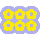 Style 9 Purple And Yellow Flowers Pattern Absorbent Diatomaceous Earth Pet Feeding Mat - Non-Slip & Quick Dry Placemat (50x80cm)