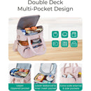 Pink Chic Double Deck Insulated Lunch Bag - Leakproof Cooler Tote for Women