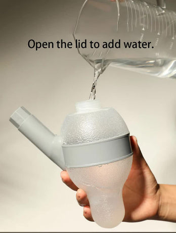 Grey Base Adjustable Height Pet Water Dispenser with Food Bowl Base - Non-Drip Bottle Feeder Station for Dogs & Cats