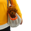 Orange And Grey Lightweight Breathable Mesh Pet Carrier Handbag - Portable Travel Tote for Small Dogs & Cats up to 8kg