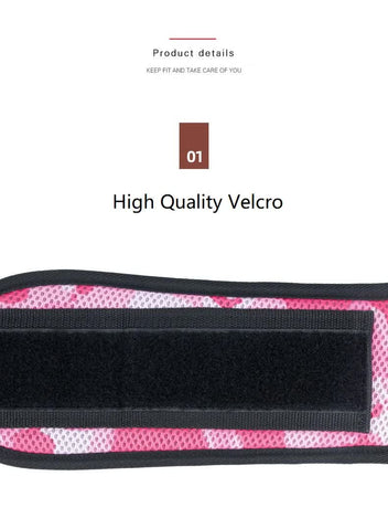 Size M Pink Camouflage Camo Weightlifting Belt - EVA Nylon Gym Belt for Squats, Deadlifts & Lumbar Support