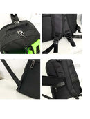 Green And Black Stylish Sports Backpack with Contrast Pockets - Unisex Gym Bag for Badminton & Tennis