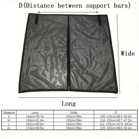 Size XL Black Magnetic Car Window Sun Shade Screens & SUV Tailgate Mosquito Net Set - Breathable Bug Protection
