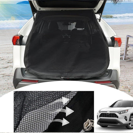 Size L Black Tailgate Mosquito Net Screen - Magnetic Bug Protection for Boot Opening