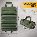 Black Heavy Duty Roll-Up Tool Bag Organizer - Waterproof Oxford Fabric Pouch with Multiple Pockets