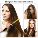 Black Electric Hot Comb Hair Straightener - Fast Heating Styling Tool with 3 Temp Settings & Anti-Scald Guard