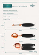 Blue And Rose Gold 7-Piece Kitchen Gadget Set - Stainless Steel Utensils with Comfort Grip Handles