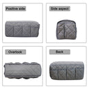 2 Pcs Blue Quilted Sofa Armrest Organizer Caddy - Multi-Pocket Remote Control Holder Bag