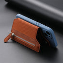 2 Pcs Black Multifunction Stick-On Phone Wallet - PU Leather Card Holder with Zipper & Flip Cover
