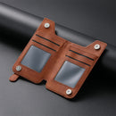2 Pcs Black Multifunction Stick-On Phone Wallet - PU Leather Card Holder with Zipper & Flip Cover