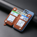 2 Pcs Green Multifunction Stick-On Phone Wallet - PU Leather Card Holder with Zipper & Flip Cover