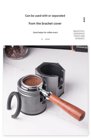 Dark Grey Diamond Professional Aluminum Espresso Tamping Station - Adjustable Portafilter Holder Stand