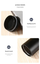 Black Sleek Insulated Stainless Steel Coffee Tumbler Set (400ml & 500ml) - One-Touch Lid Travel Mugs