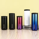 White Sleek Insulated Stainless Steel Coffee Tumbler Set (400ml & 500ml) - One-Touch Lid Travel Mugs