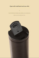 White Sleek Insulated Stainless Steel Coffee Tumbler Set (400ml & 500ml) - One-Touch Lid Travel Mugs
