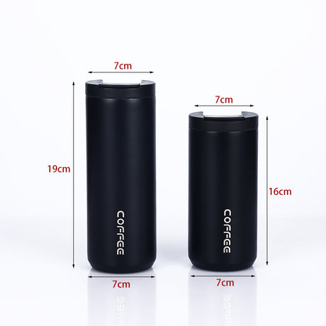 Red And Purple Gradient Color Sleek Insulated Stainless Steel Coffee Tumbler Set (400ml & 500ml) - One-Touch Lid Travel Mugs