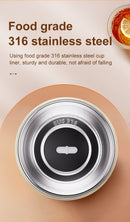 White 316 Stainless Steel Rechargeable Electric Self-Stirring Mug - 420ml Automatic Mixing Cup with Magnetic Rotor