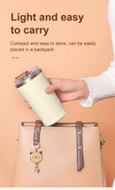 Light Yellow 316 Stainless Steel Rechargeable Electric Self-Stirring Mug - 420ml Automatic Mixing Cup with Magnetic Rotor
