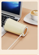 Light Blue 316 Stainless Steel Rechargeable Electric Self-Stirring Mug - 420ml Automatic Mixing Cup with Magnetic Rotor