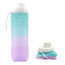 Blue-purple Portable Silicone Collapsible Water Bottle - Foldable Sports Cup for Cycling and Outdoor Fitness