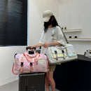 Pearl Color Iridescent Gym Bag with Wet-Dry Separation - Large Capacity Travel and Fitness Duffel