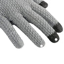 Grey 3-Pack Cut Resistant Gloves (Level 5 Protection) - Pineapple Grip, Touchscreen Compatible, Food Safe for Kitchen, Butcher & Fish Cleaning - One Size Fits Most