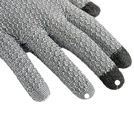 Grey 3-Pack Cut Resistant Gloves (Level 5 Protection) - Pineapple Grip, Touchscreen Compatible, Food Safe for Kitchen, Butcher & Fish Cleaning - One Size Fits Most