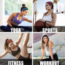 Pink 5-Pack Wide Sports Headbands for Women - Non-Slip Yoga Headwraps with Sweat-Wicking Fabric (88% Nylon+12% Spandex)