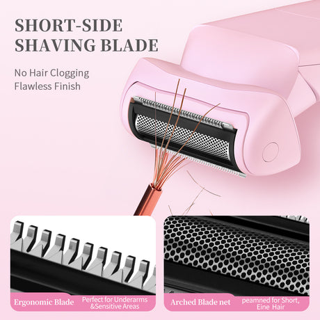 Purple (Precision cutter head) Women's Electric Body & Bikini Trimmer Kit - Painless Ultra-Close Shaver
