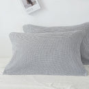 White Breathable 4-Layer Cotton Gauze Pillow Towel Pair - Japanese Style Grid (52x75cm)