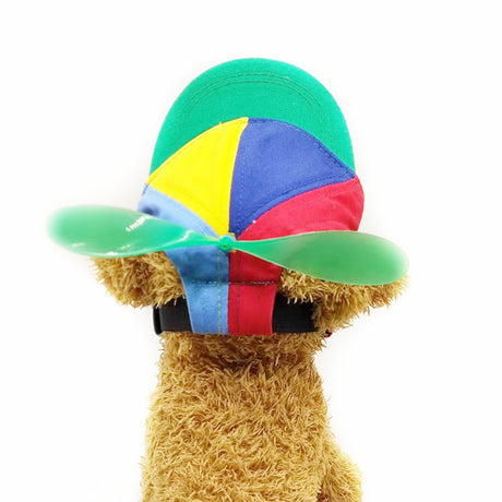 M Red Pet Baseball Cap with Spinning Propeller - Colorful Fun Design - See Details for Sizing