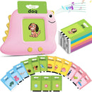 Little Pink Dinosaur [112 cards] Bilingual Early Learning Flash Card Reader - Interactive Audio Toy for Toddlers