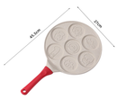 Black Waffle + Black Handle (Gas Model) Non-Stick Pancake Pan - 7-Hole Fun Shapes Breakfast Griddle (27cm)