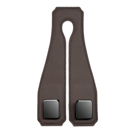 Coffee Heavy Duty Car Headrest Hooks (Set of 4 Units) - PU Leather Seat Back Organizer Hangers