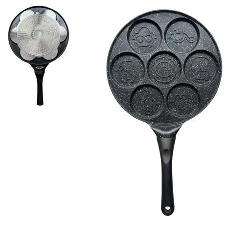 Black Cartoon Versatile Non-Stick Frying Pan (27cm) - Induction Ready Skillet for Everyday Cooking
