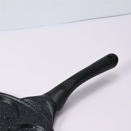 Black Flat 7-hole Versatile Non-Stick Frying Pan (27cm) - Induction Ready Skillet for Everyday Cooking