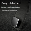Black Premium PU Leather Car Headrest Hooks (Set of 4) - Stylish Seat Back Organizer Hangers
